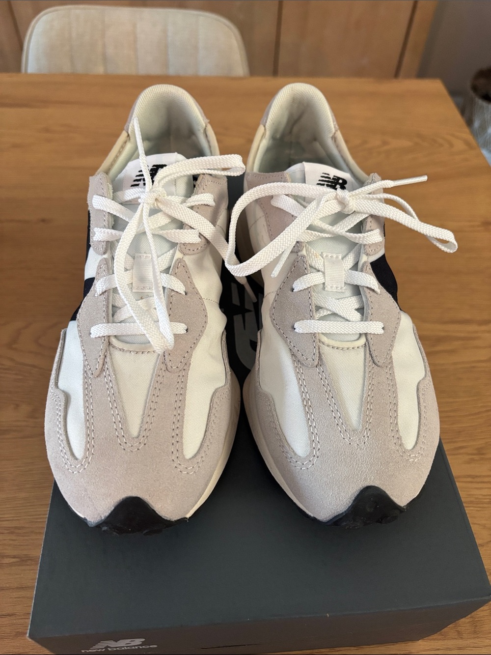 New Balance White, Light Gray & Black Low-Top Sneakers - Picture 2 of 7